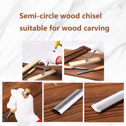 Mxfans Semicircle Wood Chisel Woodworking Carving Chisel Inner Edge Woodworking Gouge for Carpenter Wood Carving Hand Chisel Tool Pack of 4