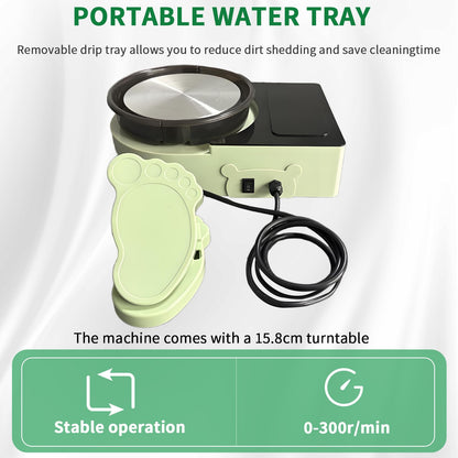 Pottery Wheel Machine with Foot Pedal, 6" Turntable Two-Way Rotation Clay Wheel，Electric Ceramic Forming Machine with Detachable Basin,DIY Clay Potter's Wheel Kit for Kids and Beginners Adults at Home