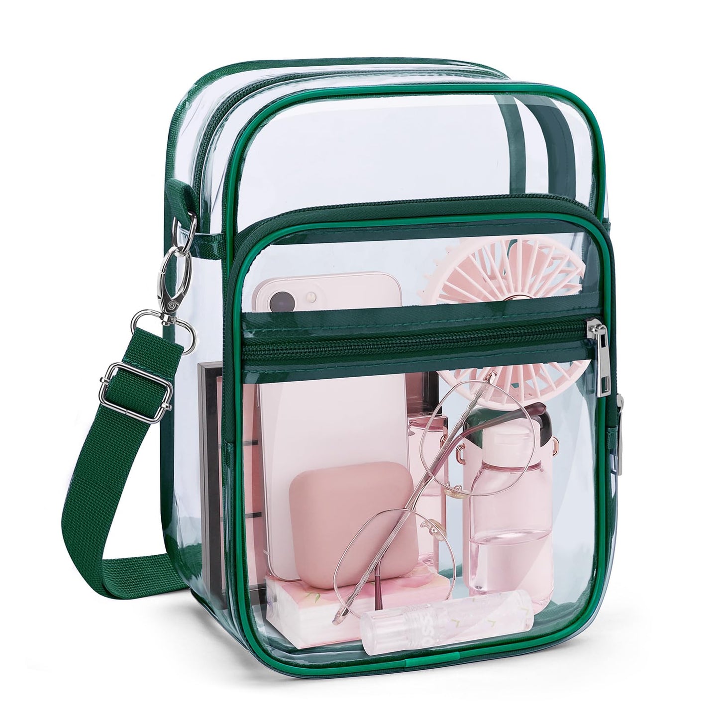 Blvornl Clear Crossbody Bag with Adjustable Shoulder Strap, Stadium Approved PVC Purse Bag, Messenger Bag