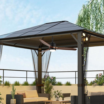 EKIZNSN 42'' Outdoor Ceiling Fans Waterproof with Light for Patios/Gazebo/Pergola, 16-feet Extension Cord Included