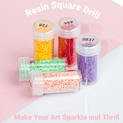 Resin Square Diamond Beads 90000pcs With Storage Containers for Painting Kits, 60 Colors Drills and Art Tools - Diamond Painting Accessories