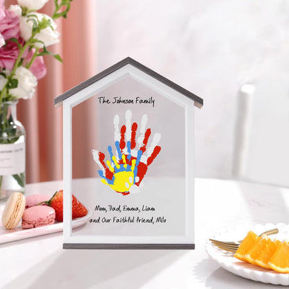CHERRY CHEERS Exclusive House Shaped Family Handprint Kit; Unique DIY Keepsake, Complete Set, Meaningful Gift for Home Decor, Family Craft & Memory Making, Wall Art