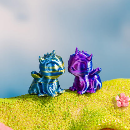 Teenzee 100pcs Mini 3D Printed Animals Tiny Dragon Plastics Figures Miniature Little Small Animals Figurines Bulk for Micro Fairy Garden Landscape Accessories Hide Crafts Decor Aquarium
