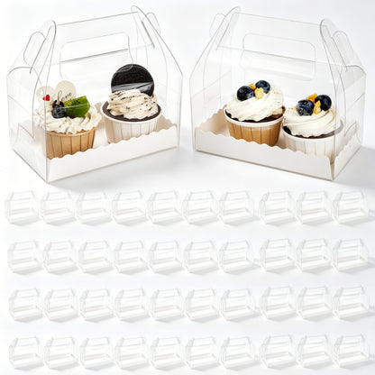 Nagpew Clear Gable Bakery Gift Box,40 Pack, Handles, Party Favor