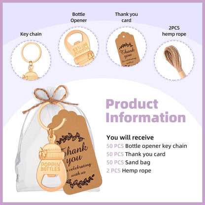 KBDHYY 50Pcs Popping Bottle Openers Baby Shower Party Favors for Guests, Bottle Opener Return Gift and Souvenirs
