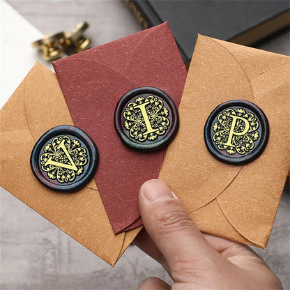 VSECUON Flower Initial Alphabet C & Eucalyptus Wax Seal Stamp Kit with 2 Brass Heads Electric Wax Seal Warmer 600 Sealing Beads Ideal for Wedding Invitation Gift Wrapping Christmas (Floral C Kit)