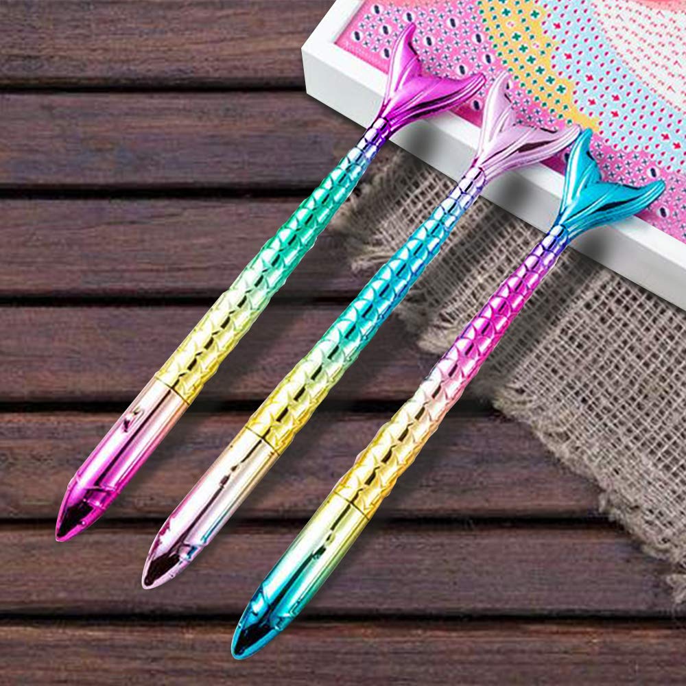 AIFUDA 16 Pcs Diamond Art Tool Kit - Mermaid Spiral Diamond Art Paintings Point Drill Pens, Glue Clay (Pink)