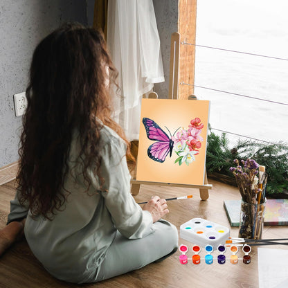 Dinifee 6 Pack Pre Drawn Canvas for Painting Pre Printed Canvas Kit 8 x 10 Inch Stretched Cotton Paint and Sip Set for Adults Couple Party Valentine Date Night(Butterfly)