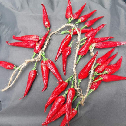 5pack Simulation Artificial Lifelike Fake Vegetables, Garlic, Red Pepper, Onion Hanging Rope Home Decor Props