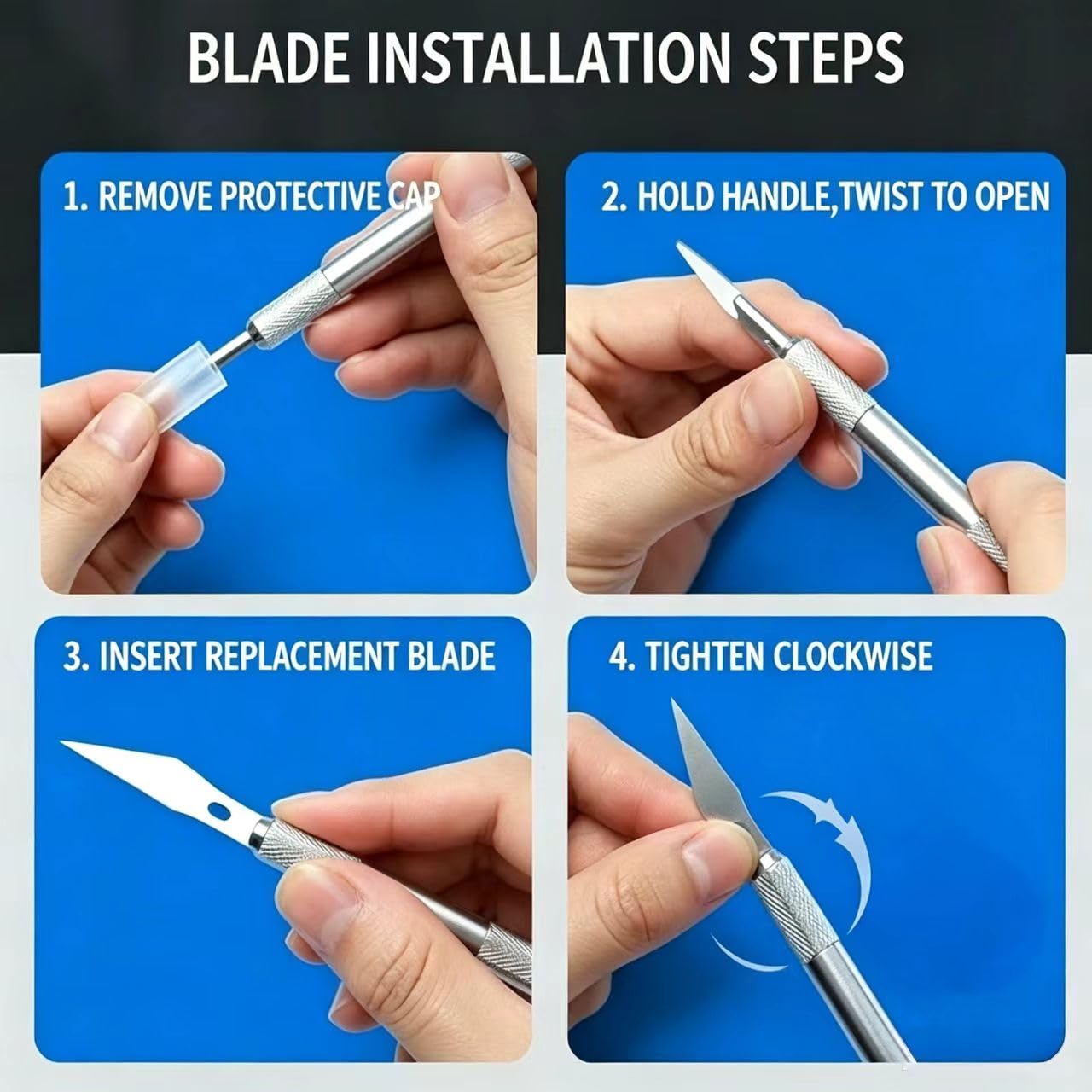FJSENR Thickened #11 Hobby Knife Blades, SK-5 Carbon Steel, 200 Pack, Precision Exacto Blades for Phone Film Trimming, Craft & Model Cutting