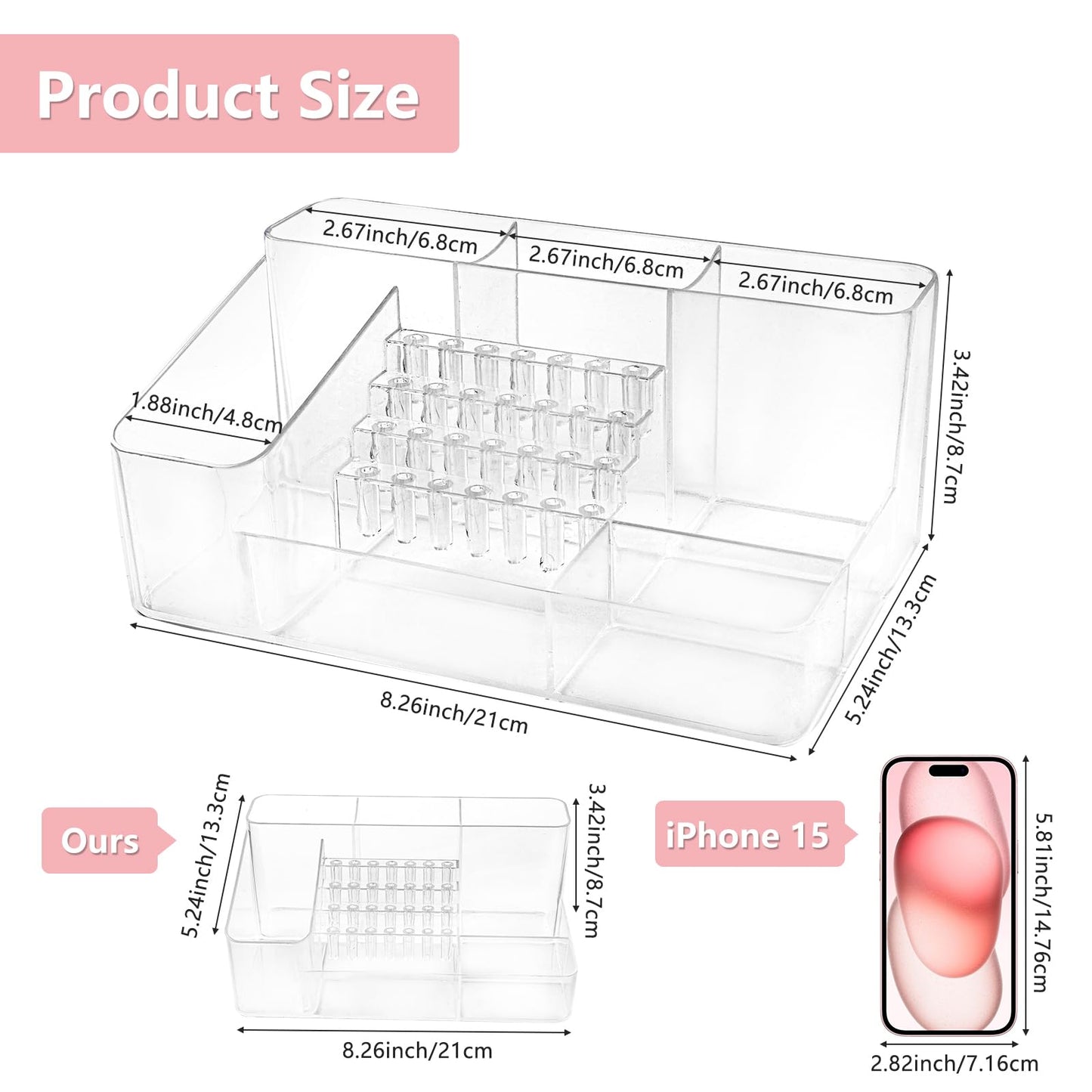 YINGJEE Nail Drill Holder & 28 Holes Nail Drill Bits Holder, Transparent Acrylic Nail Drill Machine Storage Box, Professional Nail Drill Organizer Case for Manicure tools