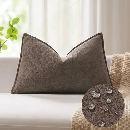 14x24 Inch 1 Pack Kevin Textile Lumbar Pillow Cover Soft Boucle Textured Decorative Waterproof Rectangle Cushion