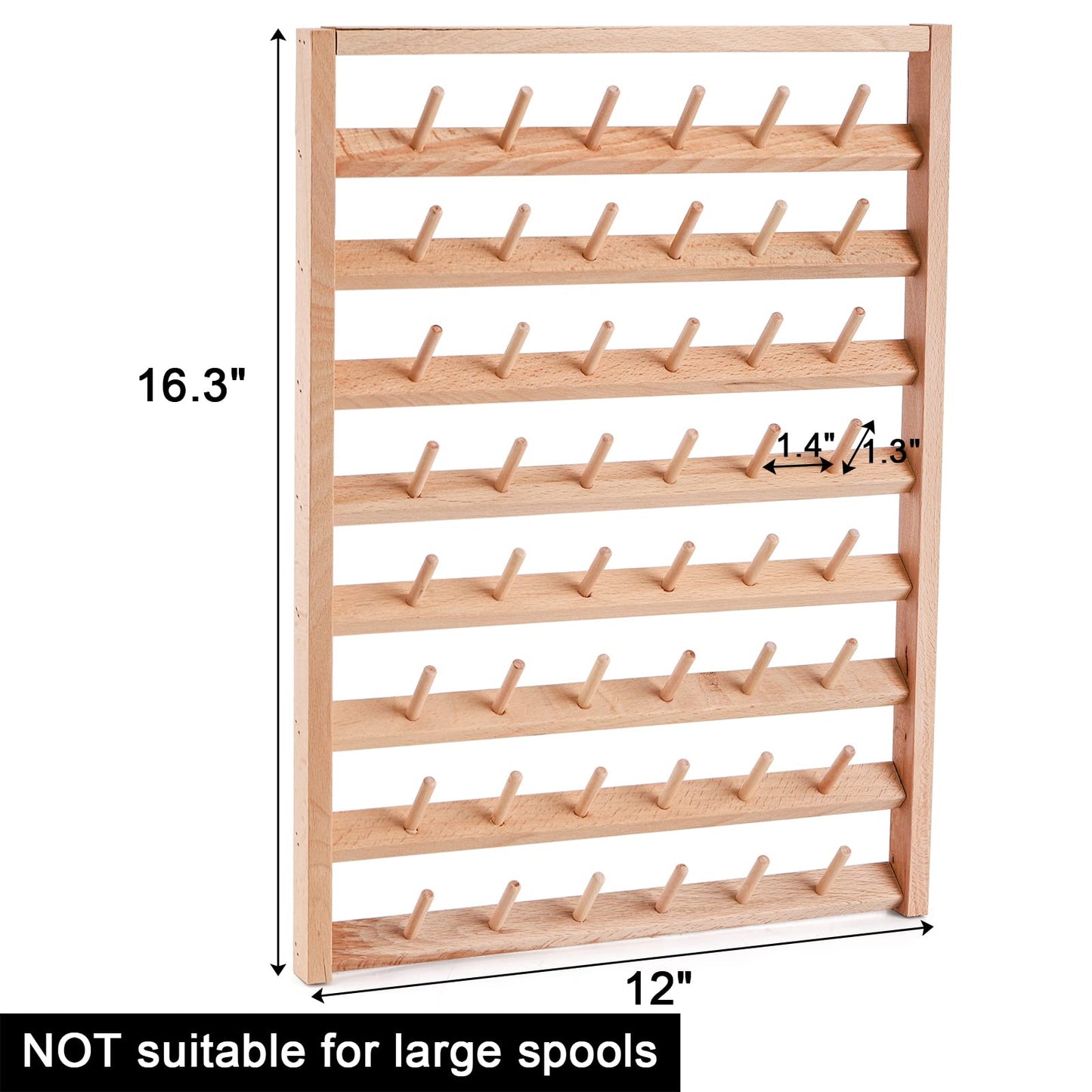Tosnail Large 2 Pack Wooden Thread Racks, 48 Spools Wall Mount Storage Organizer for Sewing & Embroidery