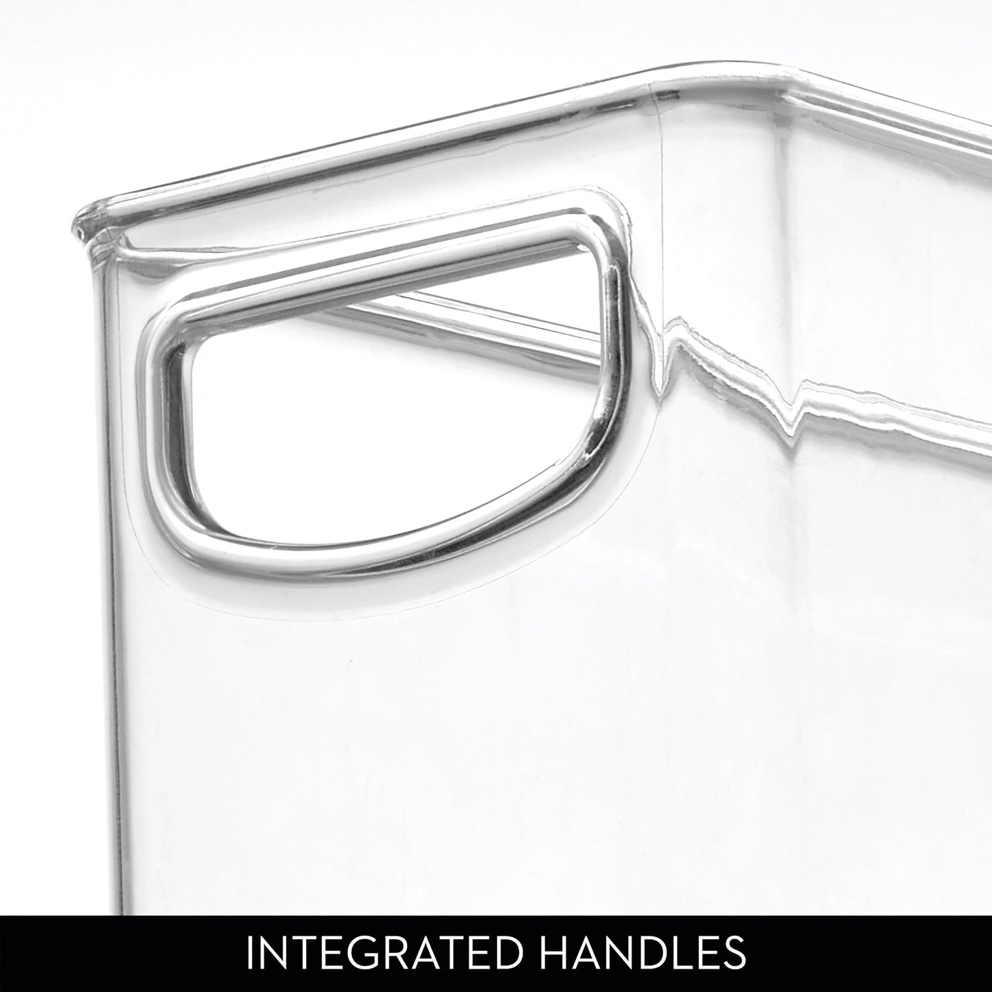 iDesign Small Stackable Storage Bins with Handles, Set of 4, Clear