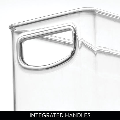 iDesign Small Stackable Storage Bins with Handles, Set of 4, Clear