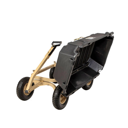 TerraTrek Heavy-Duty Garden Cart on Wheels – 7 Cu. Ft. Patented Dual Side Poly Dump Cart, 1200 lb. Capacity, All-Terrain Utility Wagon with No-Flat Wheels for Yard, Garden, Farm & Work