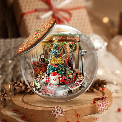 CUTEROOM DIY Miniatures Dollhouse Kit for Adults-Christmas Prologue, Doll House DIY Miniature Building Kit with LED, Birthday Valentine's and Christmas Day Gift for Adult