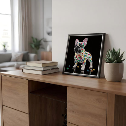 ZenPhyralis French Bulldog Diamond Painting Kit for Adults, 12x12 Full Drill Art with Resin & Special Shaped Gems, Frenchie Gift, Desk or Wall Decor