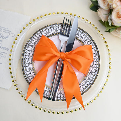 Ribtcute Double Faced Orange Satin Ribbon 4 Inch Orange Satin Ribbon for Gift Wrapping,Flower Bouquet,Bows,Crafts,Wedding,Invitation,15 Yards