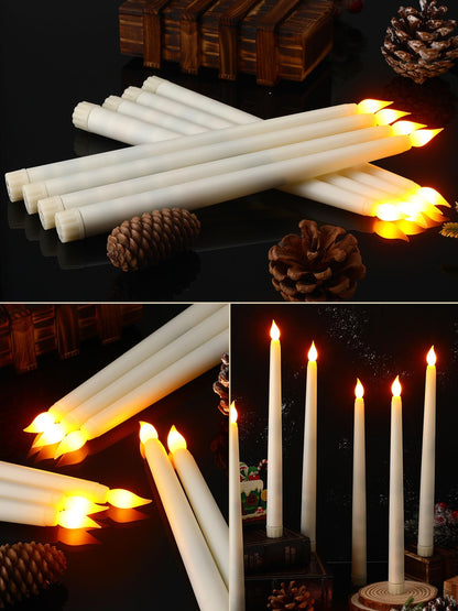 Retisee 80 Pcs 11 Inch Flameless Taper Candles LED Candles Bulk Battery Operated Taper Candle Flickering LED Candlesticks for Valentines Birthday Wedding Party Decor (Classic Style,Ivory)