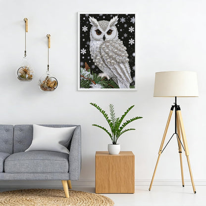 SuuTang 5D Diamond Art Pearl Painting Kits for Adults, Special Shaped Owl Beaded Art Kit for Beginners, 13.8X17.8inch, DIY 3D Plastic Pearl Diamond Dots Gem Art Craft, Home Wall Decor Gift