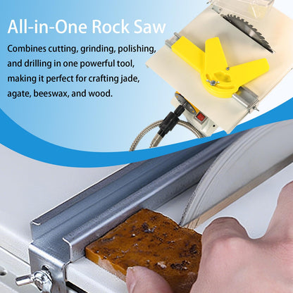 Lapidary Saw for Cutting Jewelry Rocks, 110V 750W Lapidary Equipment Mini Table Saw for DIY Gem Stone Jade Polishing Grinding Woodworking Carving