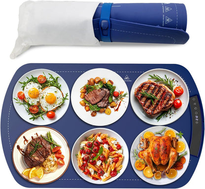 Havato 7 Settings, 5 Warming Mat for Food with Temperature Silicone Electric Warming Tray with Hour Timer, Full Surface