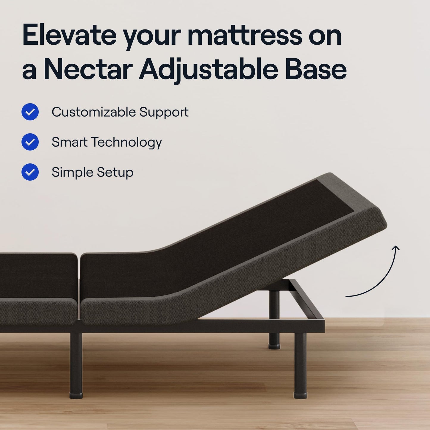 Nectar Premier Adjustable Base - Full - Head & Foot Incline - Wireless Remote with Memory- 3 Massage Settings - 4 USB Ports - Anti-Snore & Zero Gravity
