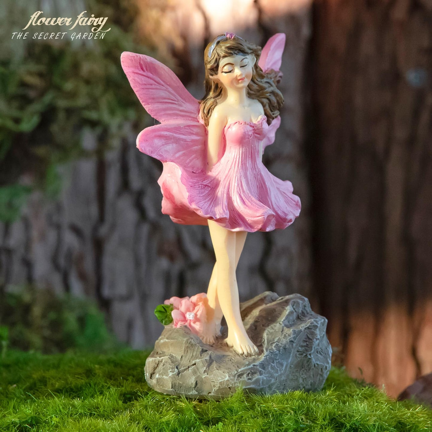 2-Piece Miniature Fairy Garden Accessories, Hand-Painted Resin Fairy Figurines for Gardens, Potted Plants, Lawn & Yard Decor, Ideal for Terrariums, Best Gift for Garden Lovers