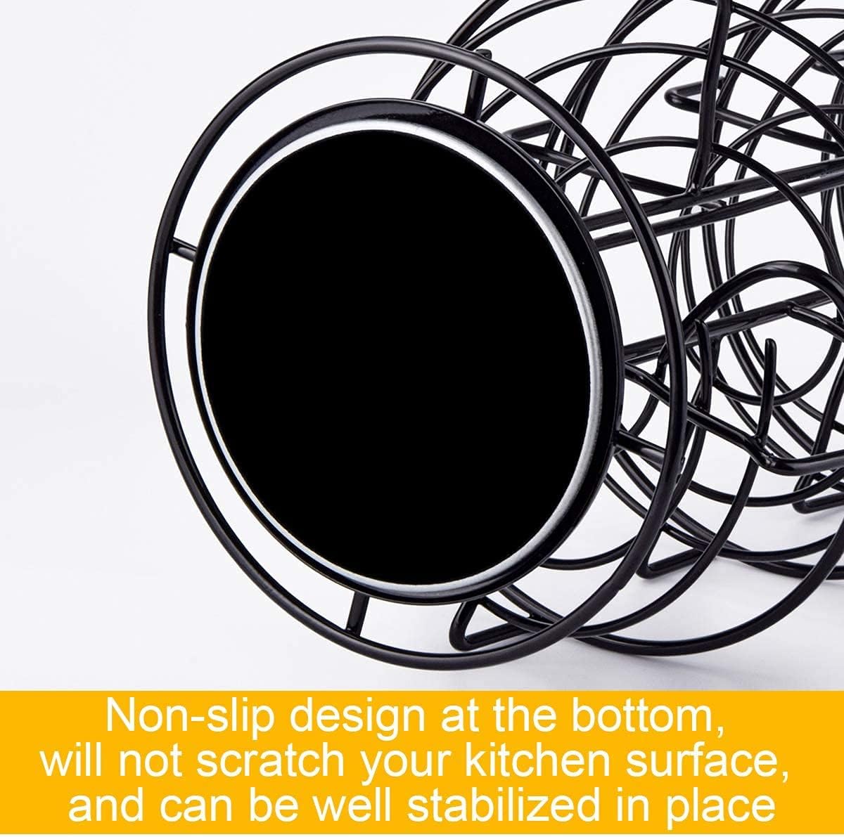 360 Elegant Black Spiral Egg Dispenser Rack - Rotating Storage Solution