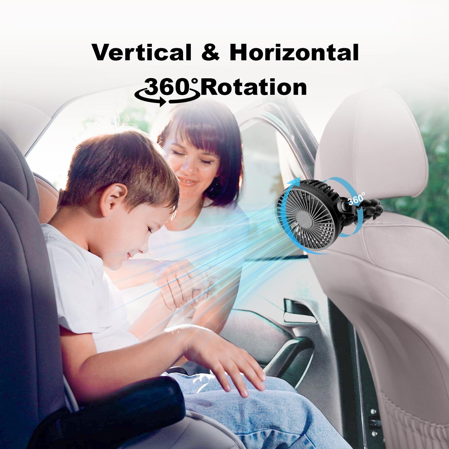 Portable Stroller Fan, Battery Operated Small Clip on, 360° Rotate Flexible Tripod, Detachable 3 Speed Rechargeable Baby Handheld USB Desk Cooling for Bedroom Car Seat Crib Treadmill Travel Camping