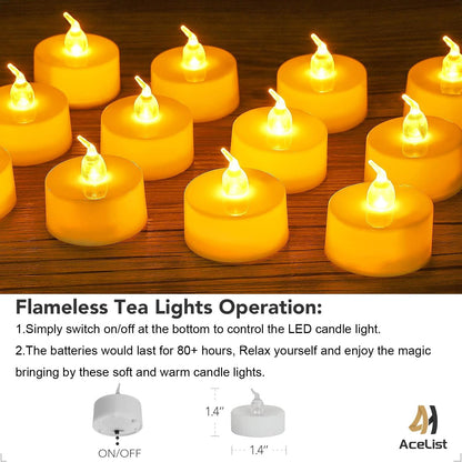 AceList 30PCS Luminary Bags with 30 PCS Flameless Candles Tea Lights for Wedding, Birthday, Party, Christmas Decorations(Sunflower)