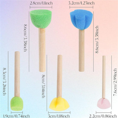 25pcs Screen Printing Squeegees with Flower Round Sponges Brush Set for Chalk Paste/Wood Burning/Craft Paint Tools, Self-Adhesive Stencil Rubber Mini Squeegee for Transfer Chalk Paint Stencil Ink