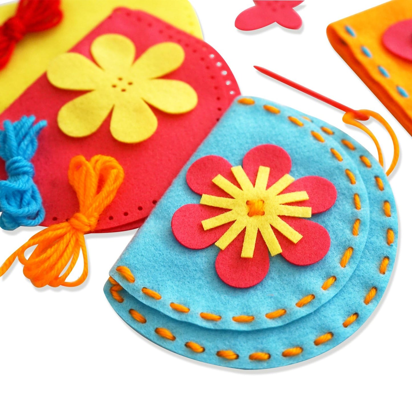 Serabeena Sew Your Own Purses - Sewing Kit for Kids - Felt Crafts for Kids - Sewing Ages 4-8 Plus - Felt Kit - Helps Develop Fine Motor Skills - DIY Kits with 6 Purses & Accessories