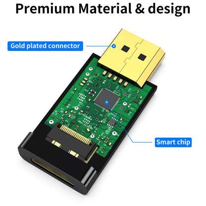 4K DisplayPort to HDMI Adapter 2-Pack,24K Gold Plated Uni-Directional Display Port DP to HDMI Passive Adapter Compatible for HP, HDTV, AMD, NVIDIA,Dell, GPU,Projector, PC,Desktop