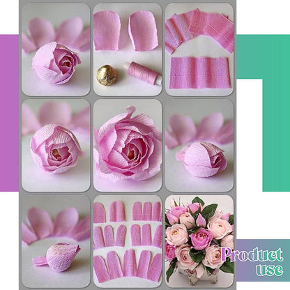 Leinuosen 115 Pcs Crepe Paper Flower DIY Kits 12 Rolls 10 x 98 Inch Crepe Paper Rolls Sheets 100 Floral Iron Wire 1 Wire Cutter 2 Tapes for Birthday Party Wedding Wreath Flower Making(Elegant Colors)