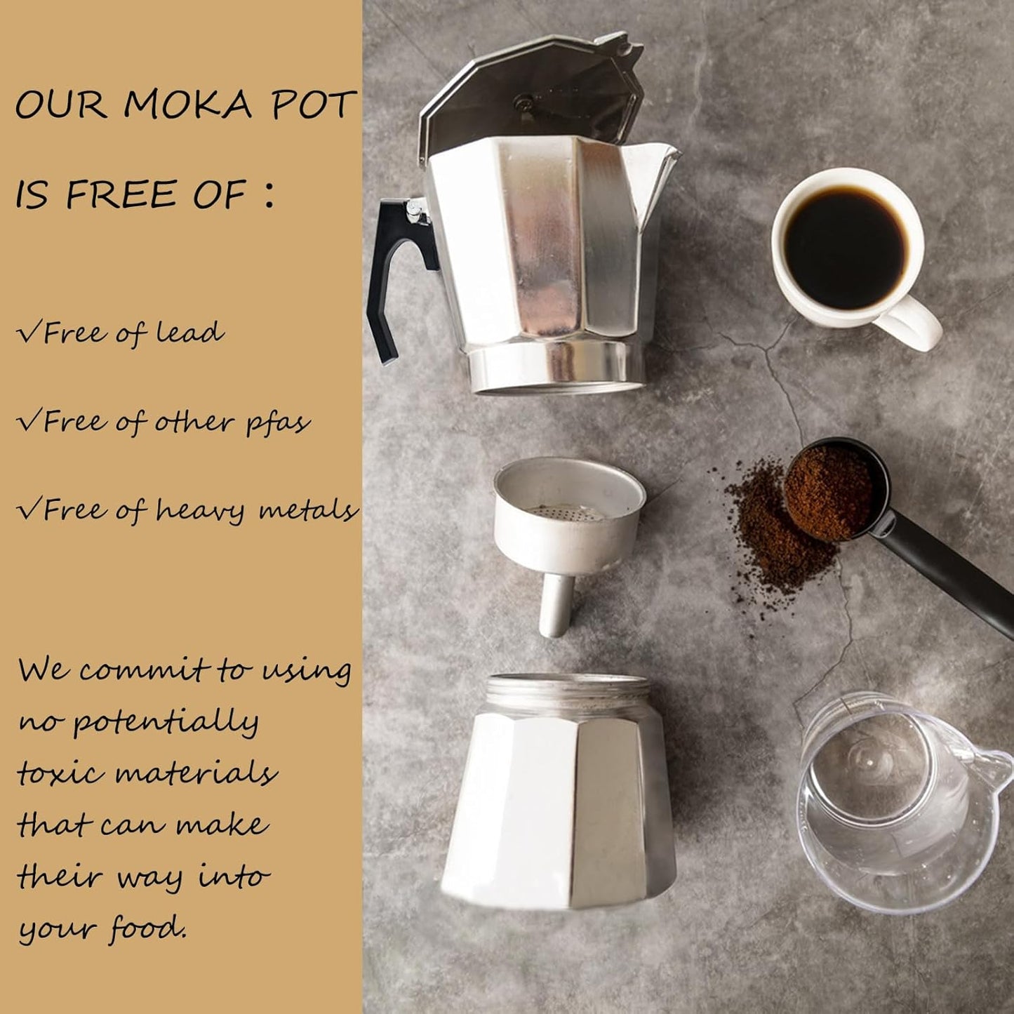 Classic Stovetop Espresso Maker, 9 Cup 450ML 15oz Aluminum Moka Express for Italian and Cuban Café Brewing