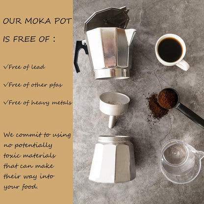 Classic Stovetop Espresso Maker, 9 Cup 450ML 15oz Aluminum Moka Express for Italian and Cuban Café Brewing