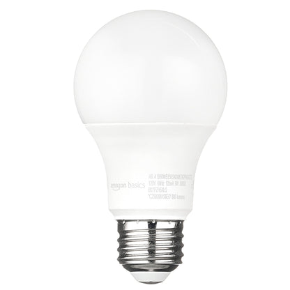 Amazon Basics A19 Dusk to Dawn Sensor LED Outdoor Light Bulb, 60W Equivalent, Energy-Efficient 9W, Daylight 5000K, E26 Base, 10,000 Hours, 2 Count (Pack of 1)