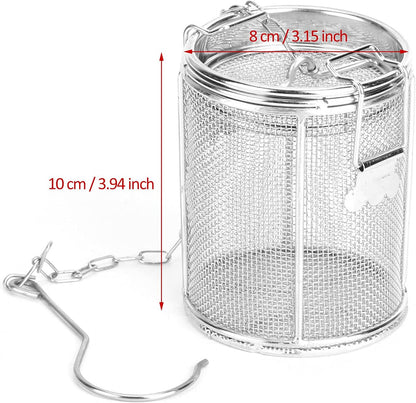 Tea Spice Seasoning Strainer Filter Mesh, Stainless Steel Herbal Filter for Soup Seasonings, Tea Infuser Basket