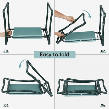ZENY Folding Garden Kneeler Seat Gardening Workseats Portable Garden Bench Stool with Thicken Foam Kneeling Pad