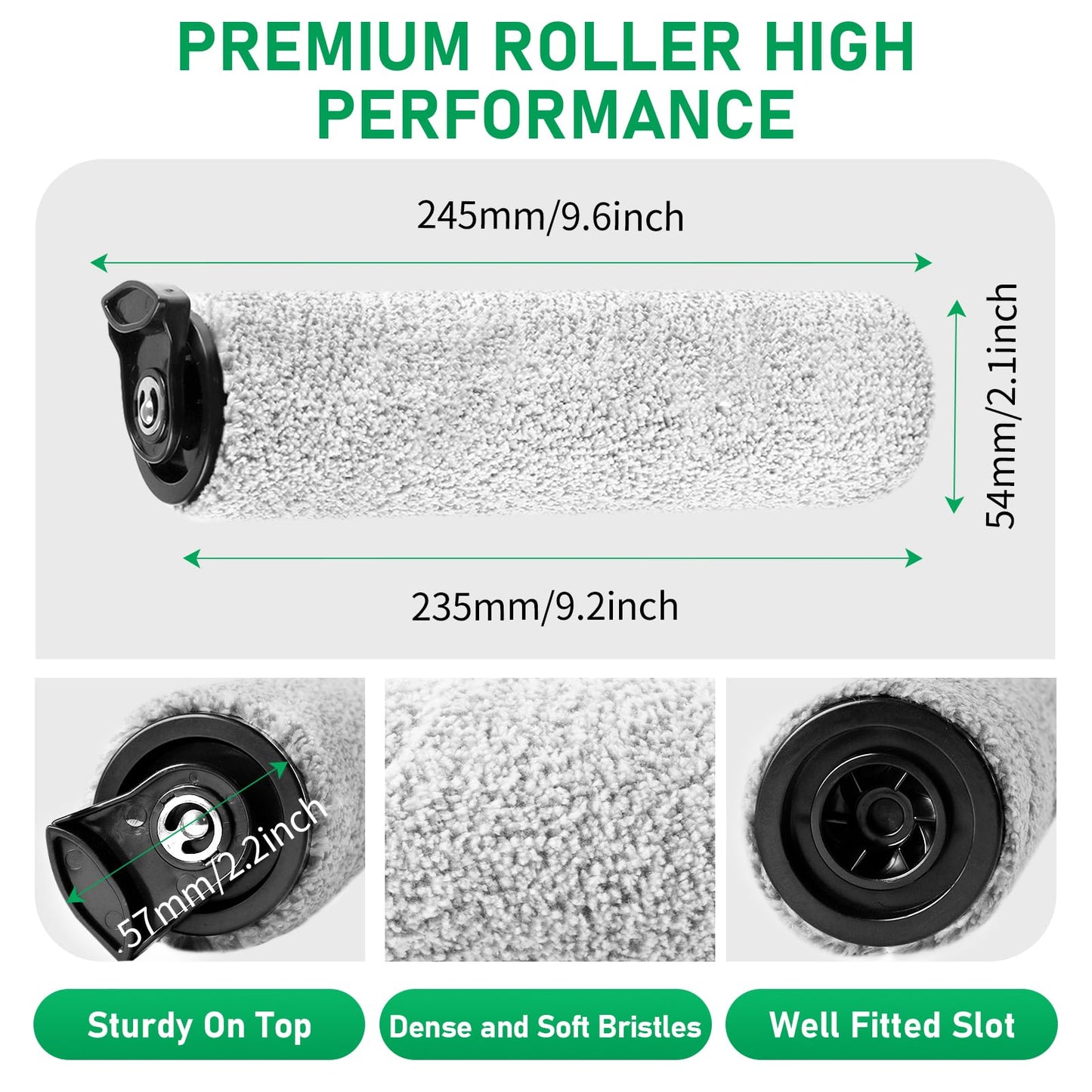 Klypticfit Roller Brush Replacement Kit Compatible with Tineco iFloor 2, iFloor 3,Floor One S3 Cordless Wet Dry Vacuum Cleaner,2 Pack Brush Roll Replacement Accessories