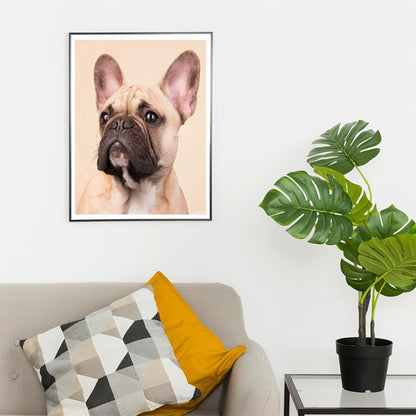 French Bulldog DIY 5D Diamond Painting Kit for Adults Beginner Animal Round Full Drill Resin Beads Diamond Dots Art Craft Home Wall Decoration Set 12x16 inch