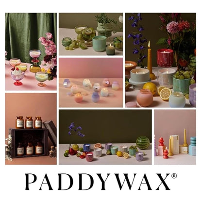 Paddywax Artisan Apothecary Scented Candle with Lid in Reusable Glass Jar, Clean-Burn Soy Candle with Approx. 54 Hour Burn Time, Amber & Smoke, 8 oz.