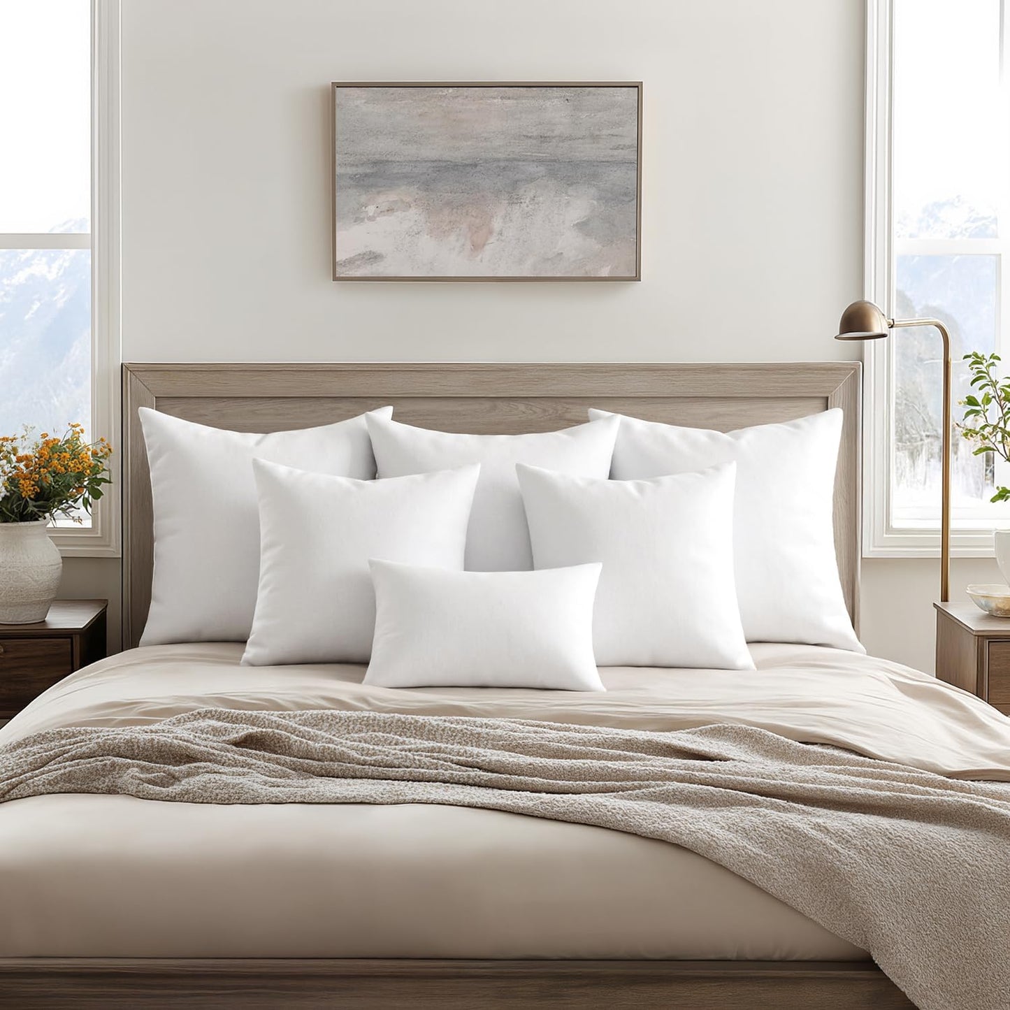 MIULEE Throw Pillow Inserts - Pack of 4, 18x18 Inch, 100% Virgin Fiber Filling for Ultimate Comfort