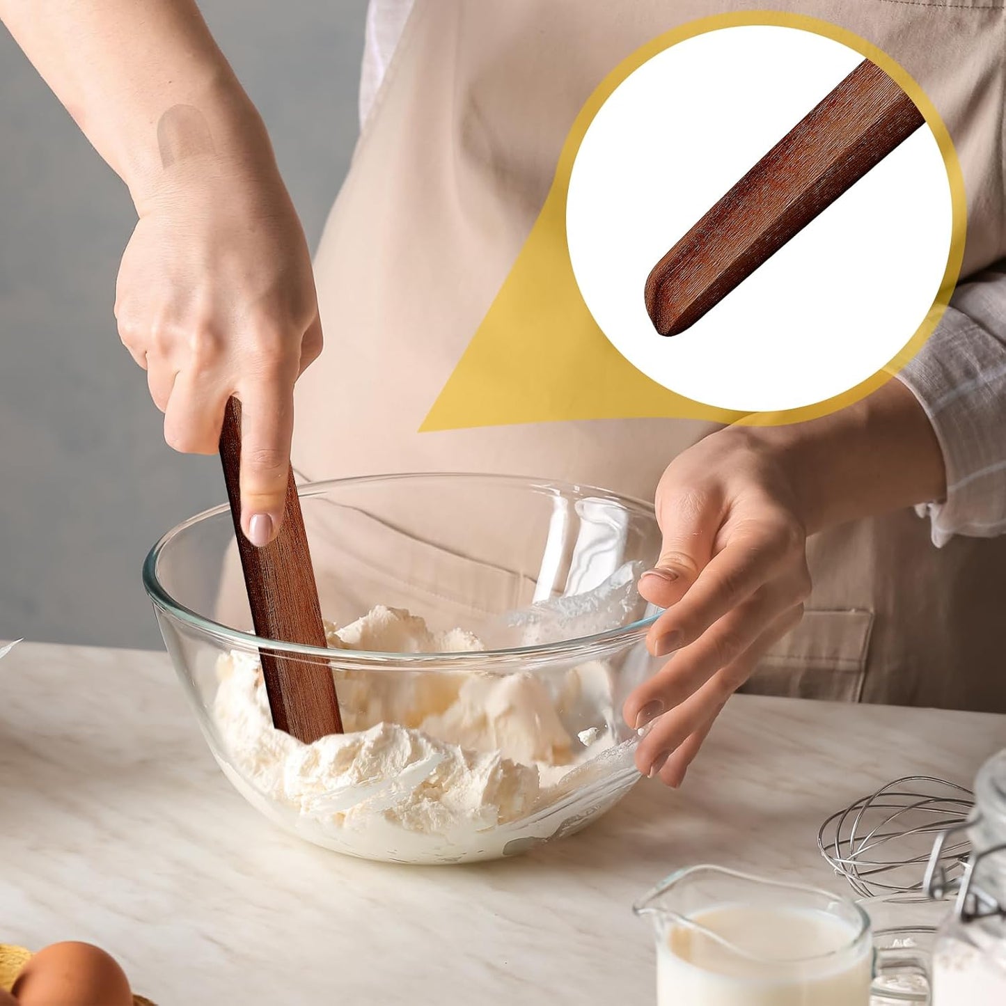 11 Inch Wooden Sourdough Bread Mixing Stir Stick Spurtle Wooden Sourdough Bread Making Tools Paddle Stirring Stick