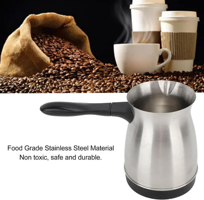 Electric Turkish Coffee Maker, 600ml Stainless Steel Arabic Pot, Tea Maker for Home Travel