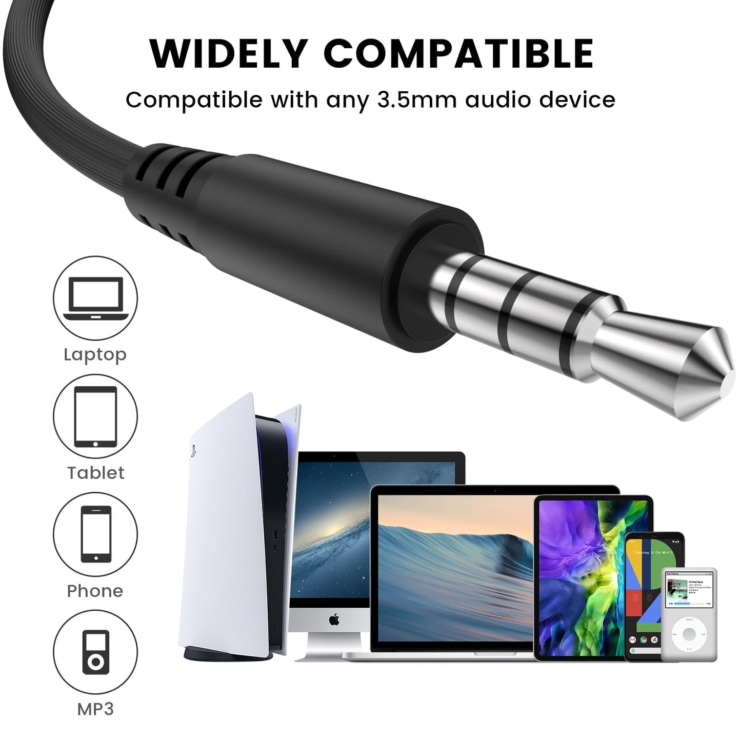MOSWAG Wired Earbuds with Microphone, 3.5mm Jack in Ear Headphones with Microphone Suitable for Smartphones, Computers, Laptops, IPads, MP3 Players, Etc