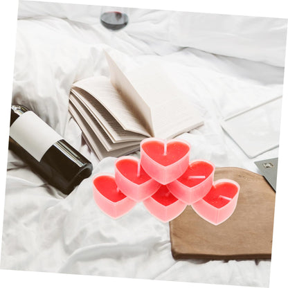 Cabilock 18Pcs Romantic Heart Shaped Tealight Candles for Wedding Party and Bedroom Long Burning Safe Decorative Candles for Valentines Day and Home Ambiance