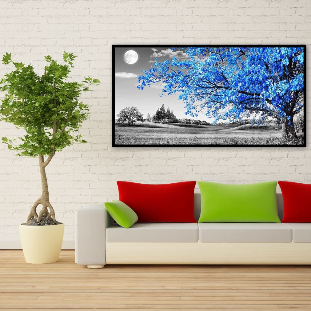 pchmcu 5D Diamond Art Painting Moon,Large Diamond Painting Kits for Adults,DIY Full Drill Crystal Rhinestone Arts and Crafts,Gem Art Painting with Diamond Home Wall Decor Tree (27.5 X 15.7inch)